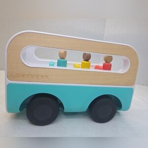 Lovevery Wheel Around Town Bus Durable Bus Wooden Peg People